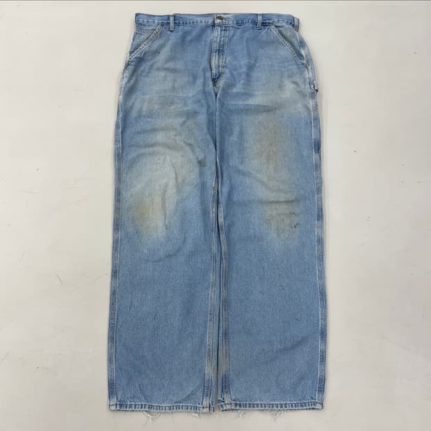 칼하트 og 가죽패치 카펜더 와이드 워크팬츠 