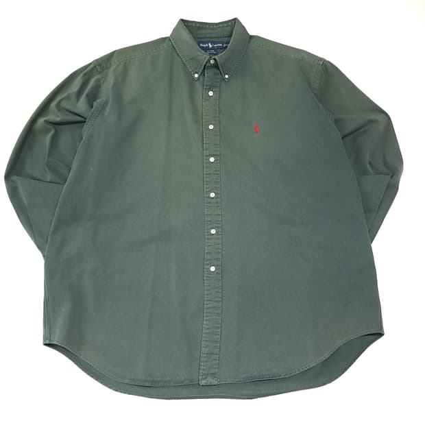 CL517 2XL 폴로 90s 페이디드 세이지그린 빈티지 셔츠 남방