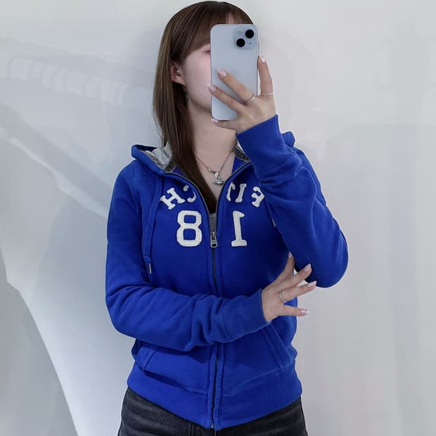 아베크롬비 빅로고 딱붙 후드집업