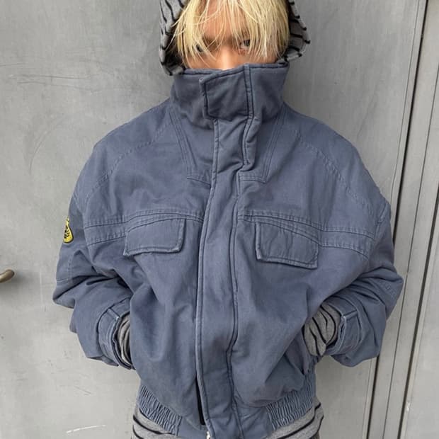 TREclub washed vintage stand collar jack