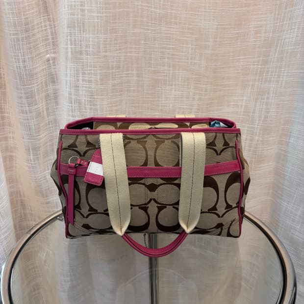 정품 코치 패브릭 토트 숄더백    