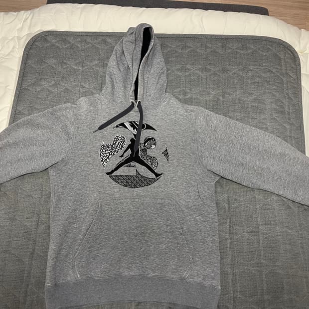 조던 점프맨 기모 후드티 그레이 S/p