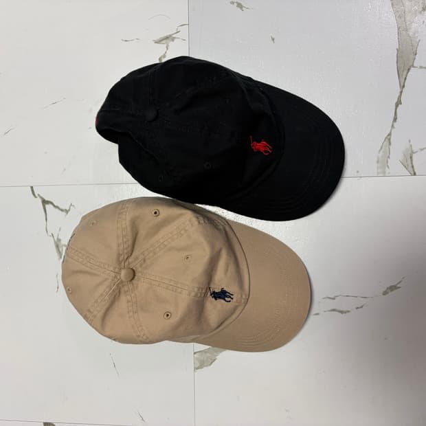 폴로 볼캡 모자 블랙, 베이지