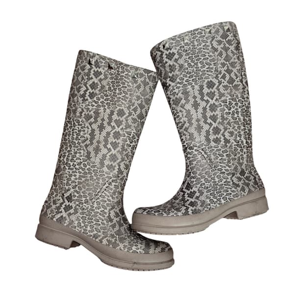 gray leopard boots