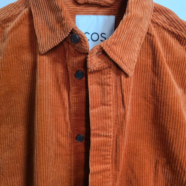새상품) COS 코듀로이 셔츠 오렌지 (55사이즈)