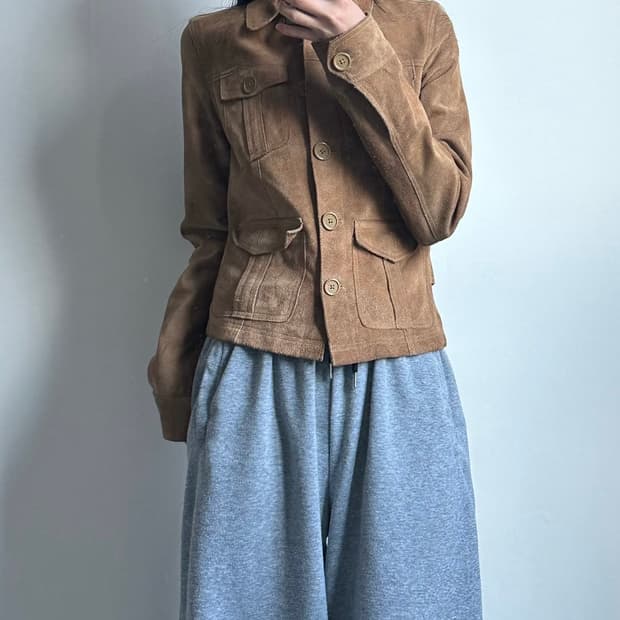 아베크롬비 브라운 스웨이드 트러커 자켓