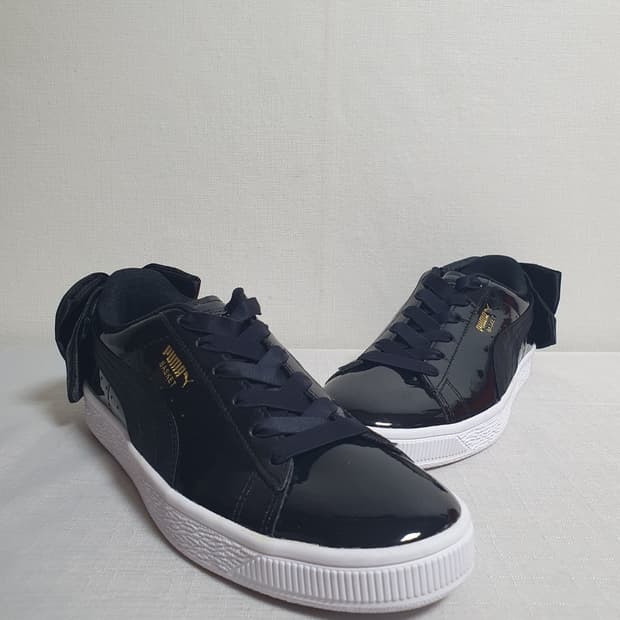 245mm 푸마 운동화 바스켓 보우 스니커즈 블랙