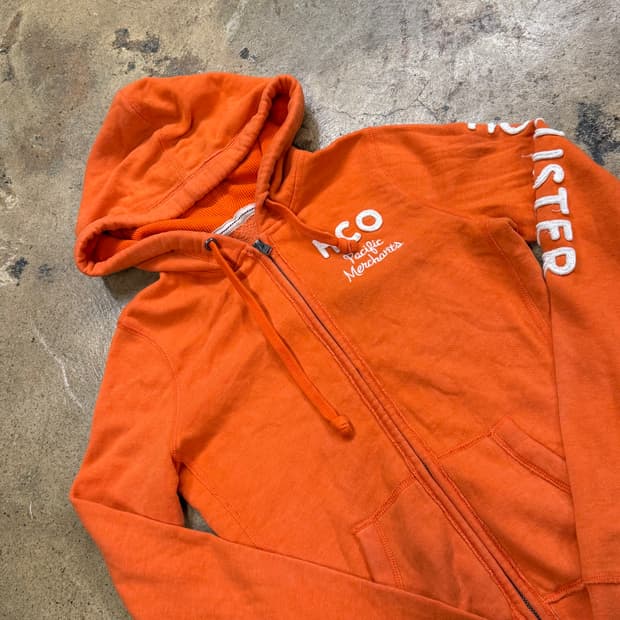 홀리스터 오렌지 딱붙 후드집업