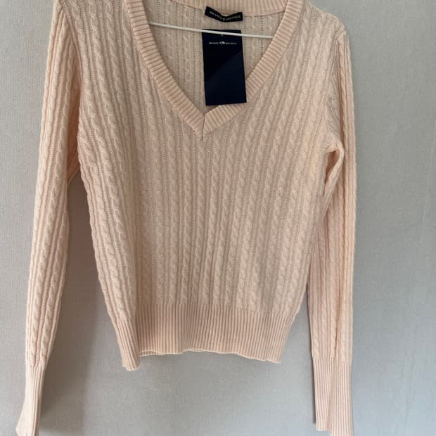 브랜디멜빌 케이블 피치 브이넥 니트