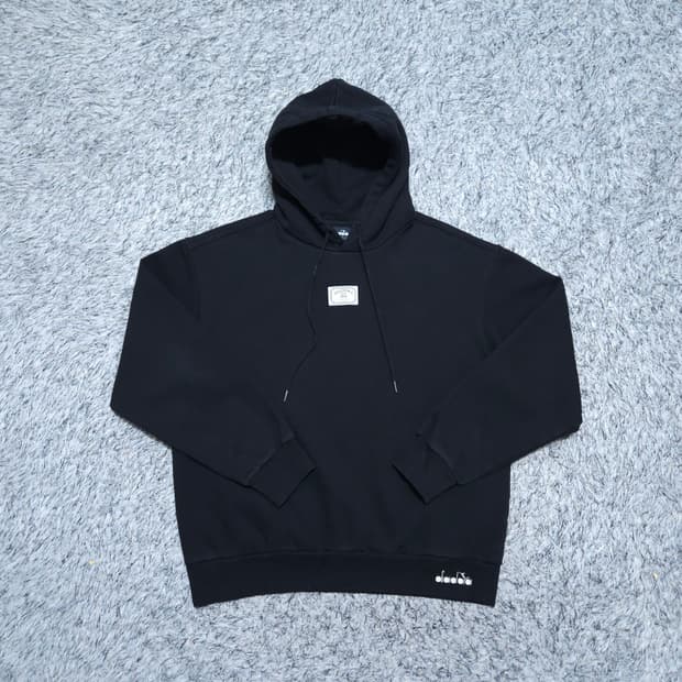 디아도라)100 남자 블랙후디 기모후드티 / 왕눈이샵