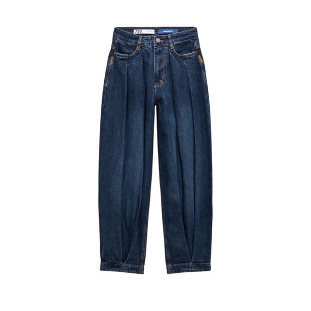 자라 x 아더에러 와이드 레그 진 블루