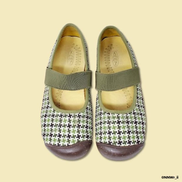 KEEN MARY JANE CHECK GREEN