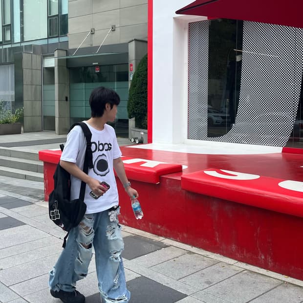 L사이즈 선데이오프클럽 사이드 스냅 디스트레스드진 판매