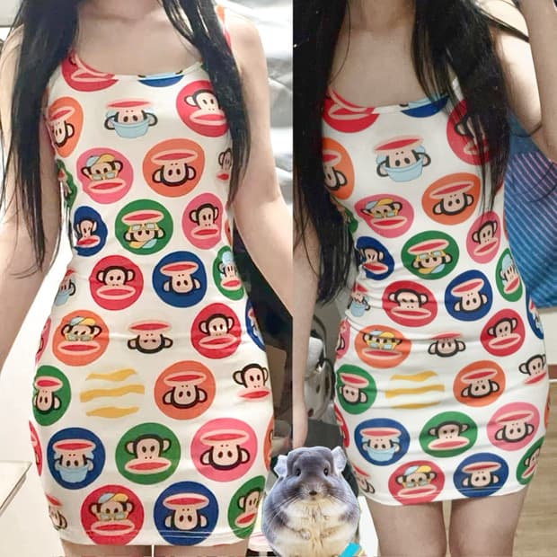 폴프랭크 바디콘 탱크 미니드레스