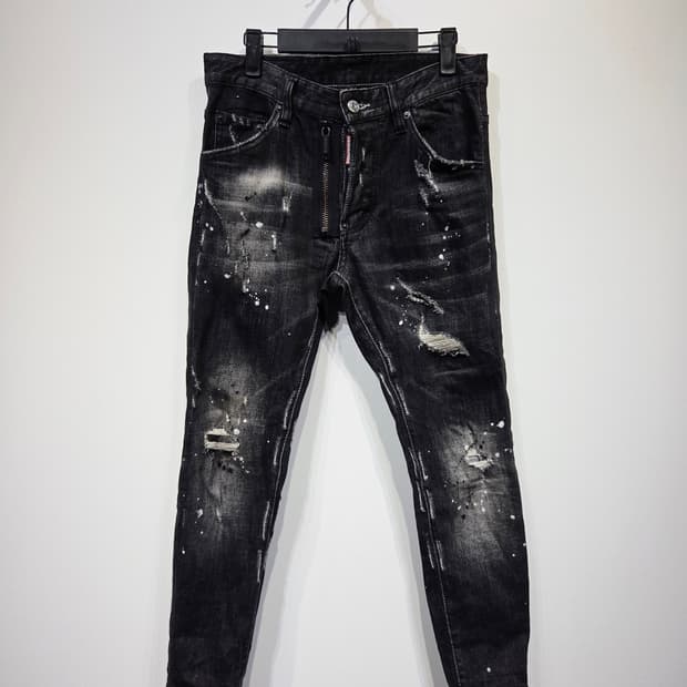 디스퀘어드2. 남자 블랙 워딩 스케이터 진_44