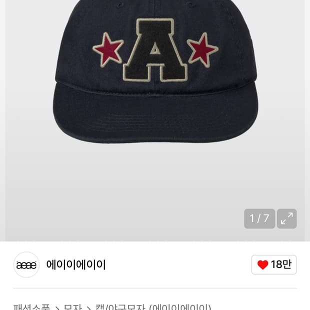 aeae wahshed capital logo cap 모자 팔아요