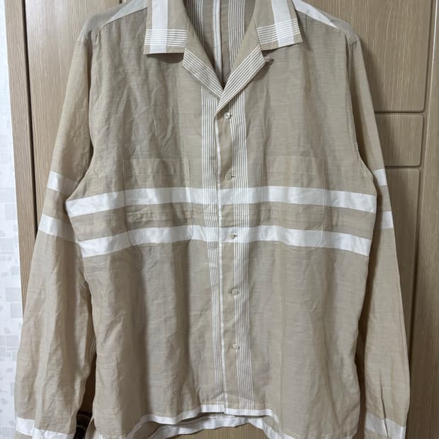 돌체앤가바나 베이지 스트라이프 셔츠 남방