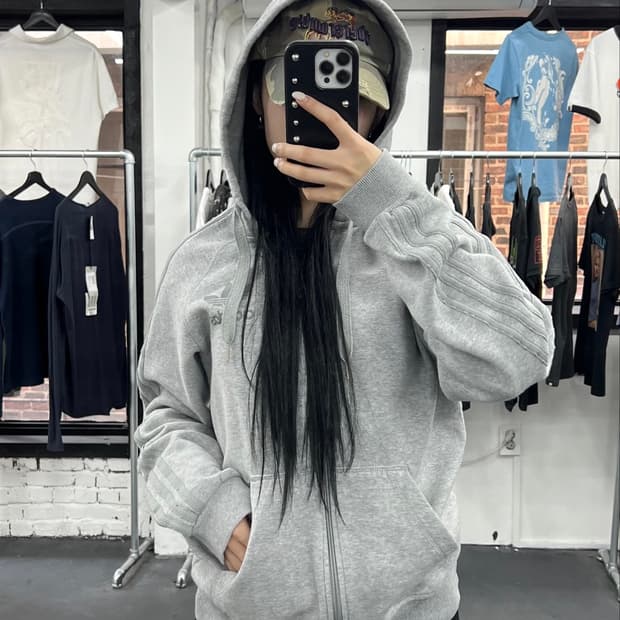 아디다스 파이어버드 그레이 후드집업