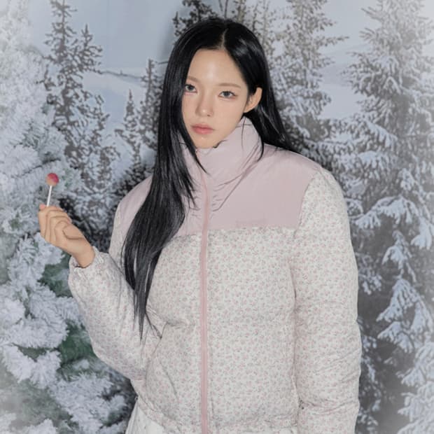 택o) 드라이로즈 플라워 덕다운 패딩 FLOWER PUFFER