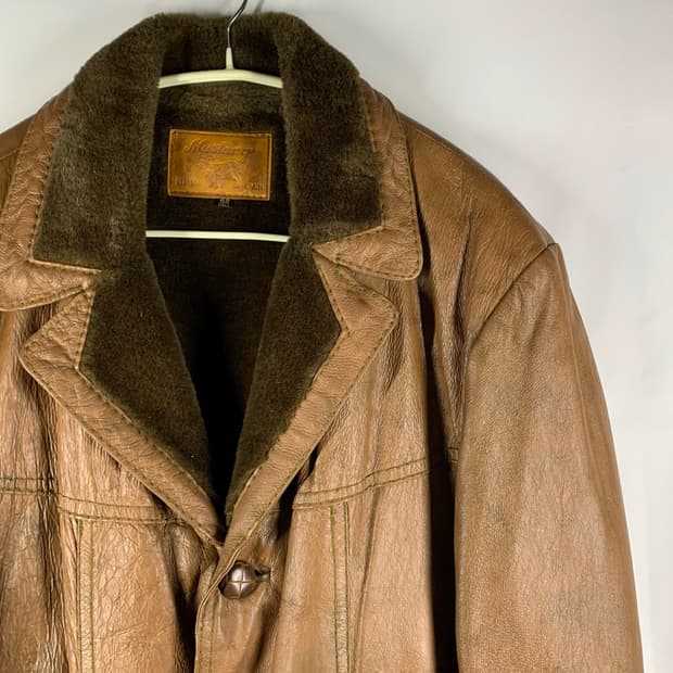 [XL] Mustang Spain 리얼 레더 버튼다운 재킷