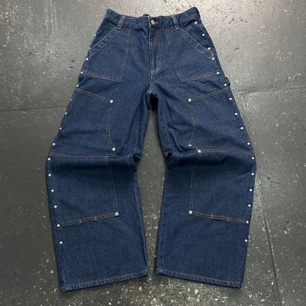 M 일본 편집샵 아트모스 핑크 데님 팬츠 