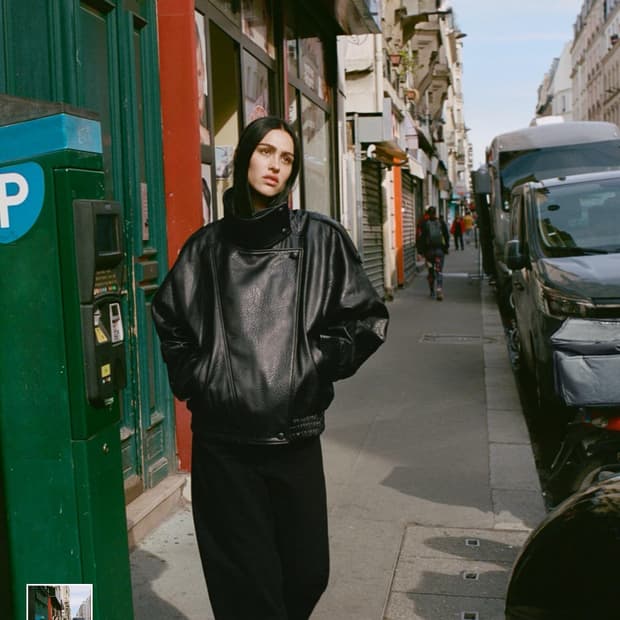 자라 페이크 레더자켓 s