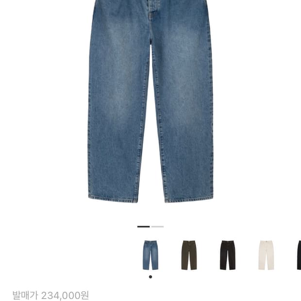 스투시 빅 올 진 워시드 블루 데님 팬츠 33