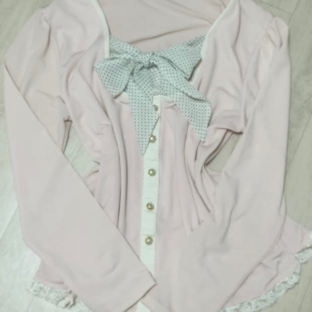 빈티지 히메갸루 도트 로걀탑 리즈리사st