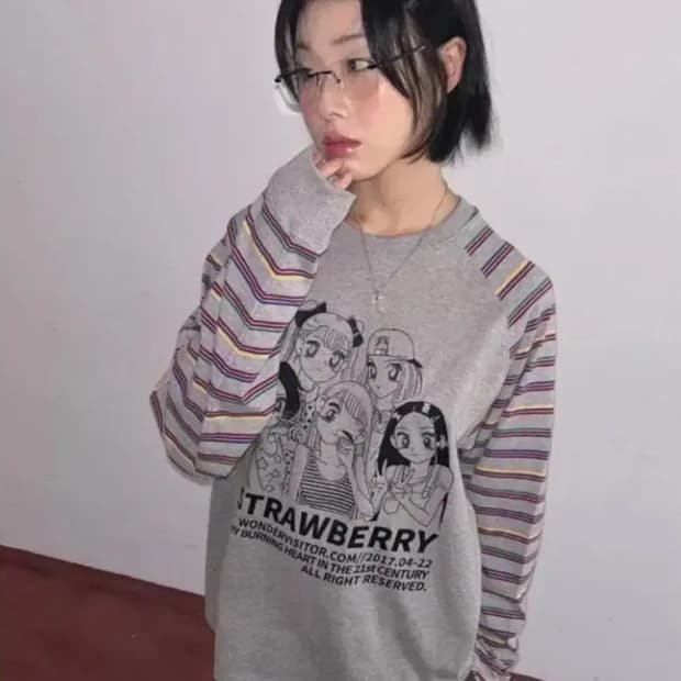 원더비지터 래글런티 Girls-PEN Raglan 뉴진스 혜인 착용