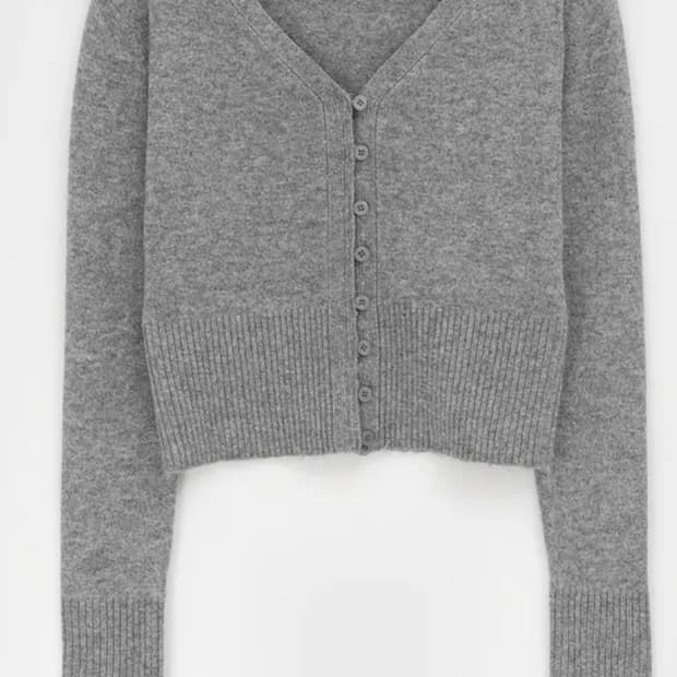 (새상품) 블랙업 메이드 리피카 울 니트 가디건 그레이