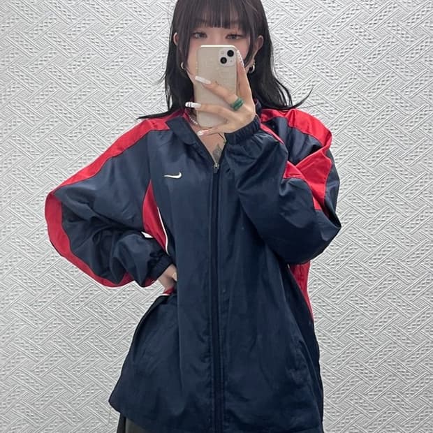 나이키 올드스쿨 레트로 배색 바람막이 자켓 L C10921