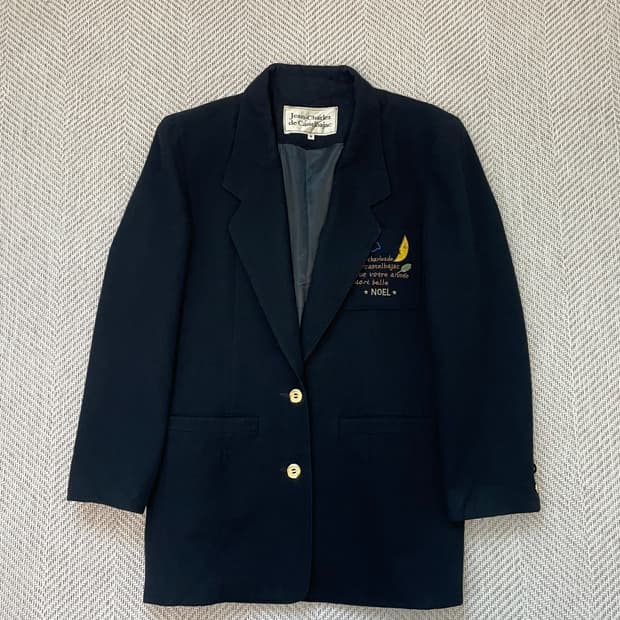 장샤를 드 카스텔바작 자수 금장 테일러드 자켓 