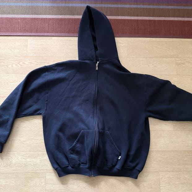 90s 러셀 애슬레틱 빈티지 후드집업 네이비 XL