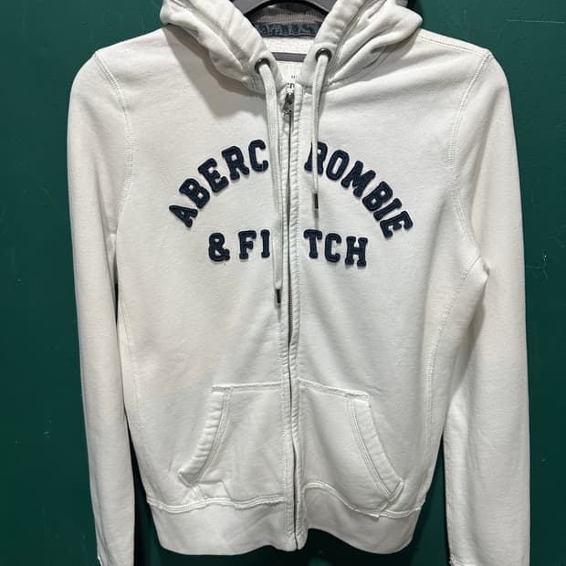 아베크롬비 화이트 후드집업 L