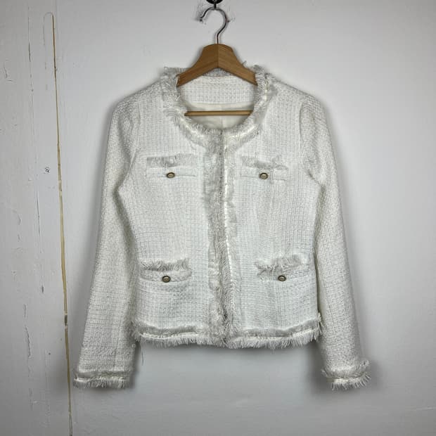 JPN 아이보리 트위드 자켓 SIZE7