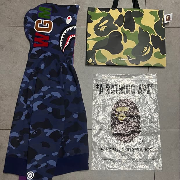 새상품급) 베이프 세퍼레이트 아수라 샤크 후드집업 