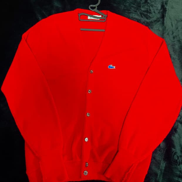 라코스테 가디건 레드 L사이즈