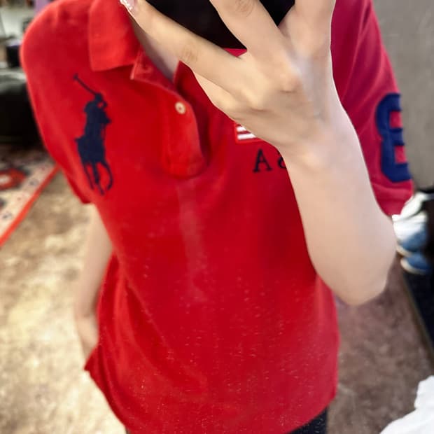 폴로 랄프로렌 레드 성조기 us 빅포니 pk반팔