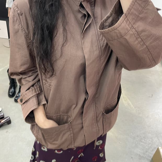 CERRUTI 1881 브라운 밀리터리 자켓