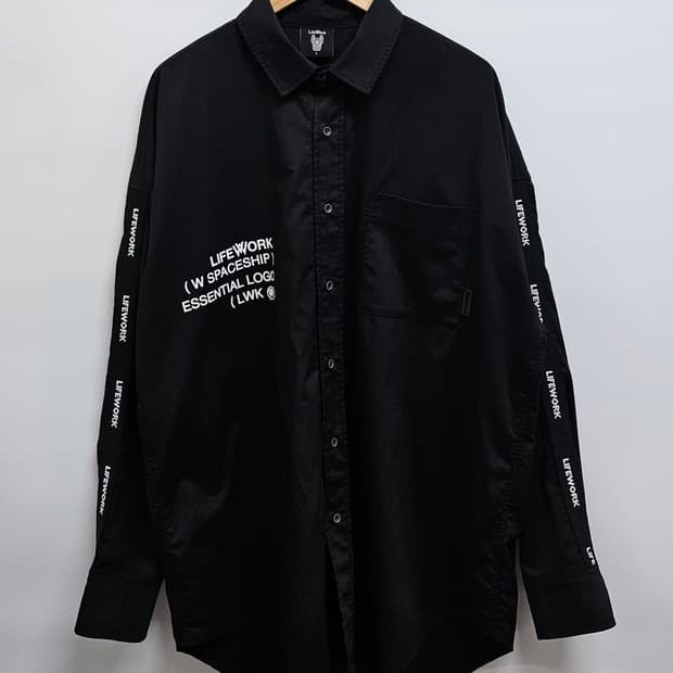 라이프워크 블랙 오버핏 셔츠 L