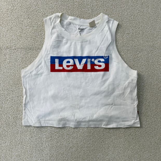 XS 리바이스 크롭 민소매 티셔츠 0204T2