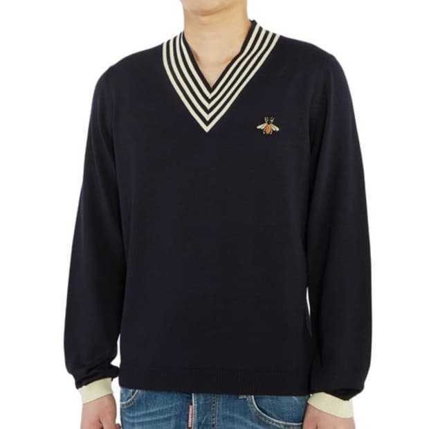 [95] 구찌 꿀벌 브이넥 니트