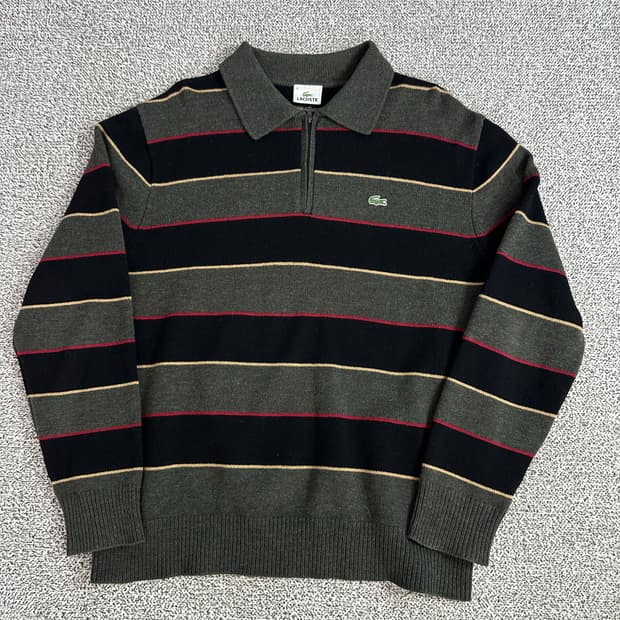 라코스테 카라넥 반집업니트