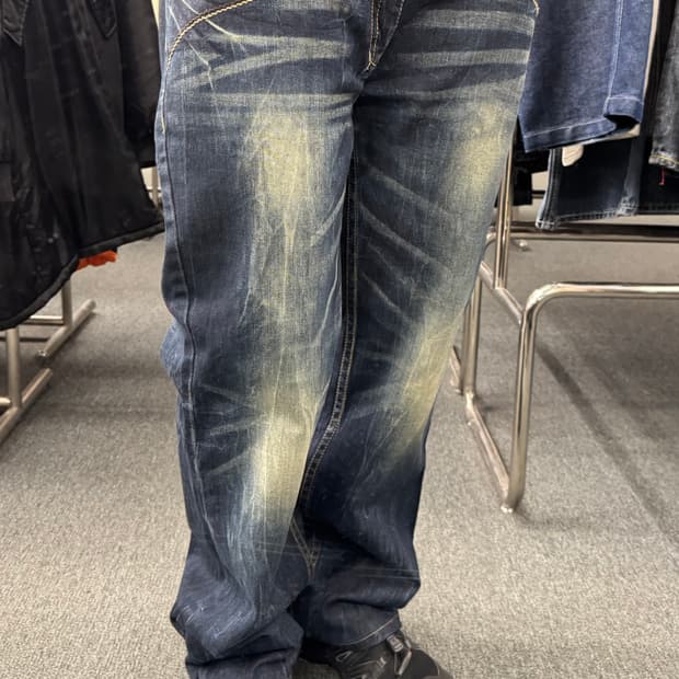 34)레드페퍼 빈티지 Y2K 포켓 자수 포인트 데님팬츠