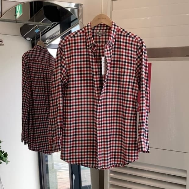 유니클로 면 체크남방 셔츠 L(100) Uniqlo Shirts