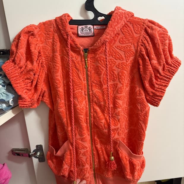 Juicy Couture 오렌지 엠보싱 후드집업