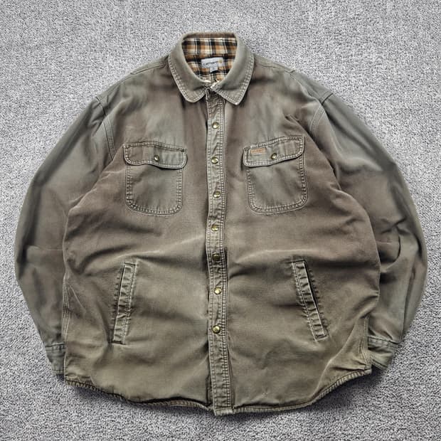 칼하트 덕 캔버스 플란넬 버튼업 워크 셔츠 ( XL ) / 10340