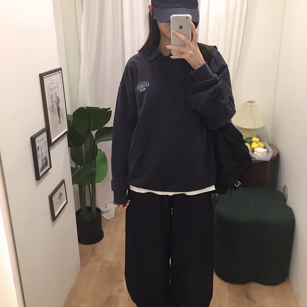 공용 게스 레이어드 카라맨투맨 100