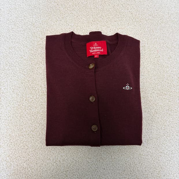 비비안웨스트우드 레드라벨 울 가디건 버건디