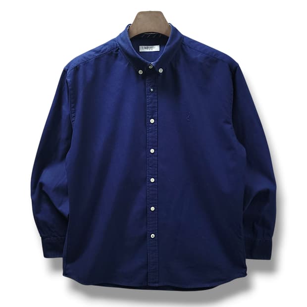 [110] 빈폴 네이비 슬림핏 코튼 긴팔셔츠